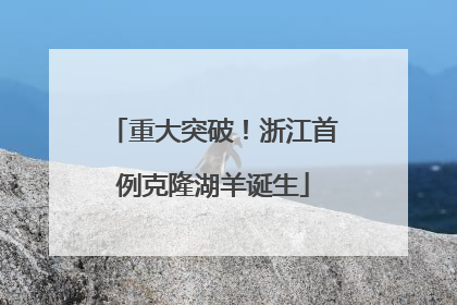 重大突破！浙江首例克隆湖羊诞生