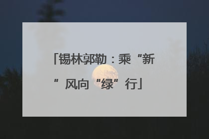 锡林郭勒：乘“新”风向“绿”行
