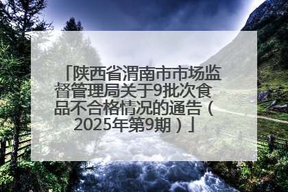 陕西省渭南市市场监督管理局关于9批次食品不合格情况的通告（2025年第9期）