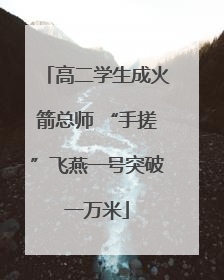 高二学生成火箭总师 “手搓”飞燕一号突破一万米