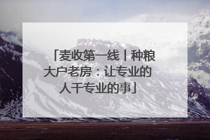 麦收第一线丨种粮大户老房：让专业的人干专业的事