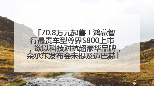 70.8万元起售！鸿蒙智行最贵车型尊界S800上市，欲以科技对抗超豪华品牌，余承东发布会未提及迈巴赫