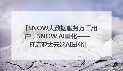SNOW大数据服务万千用户，SNOW AI量化——打造亚太云端AI量化